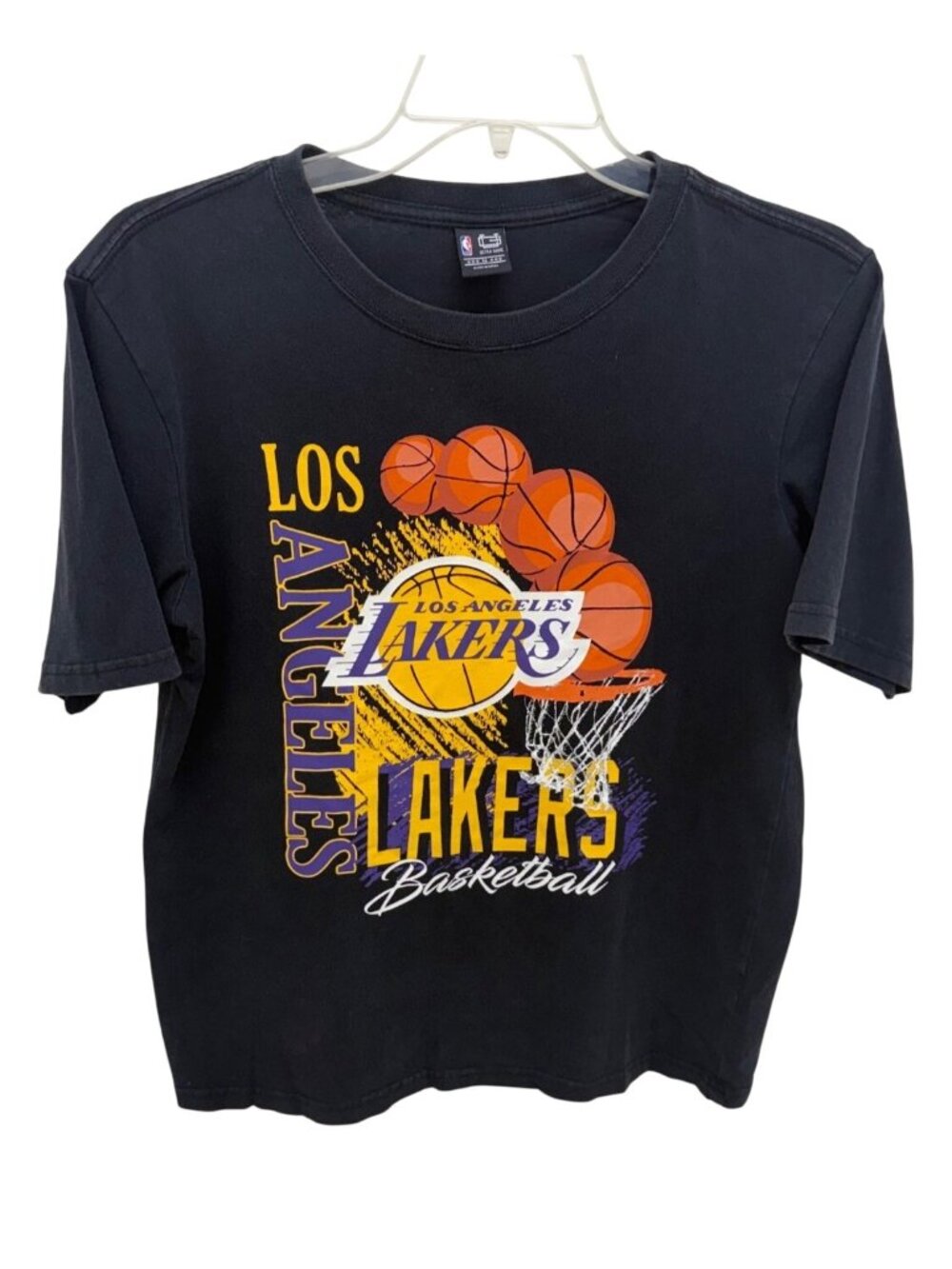 NBA Los Angeles Lakers Fan Ultra Game Graphic T Shirt Mens Medium Black Cotton